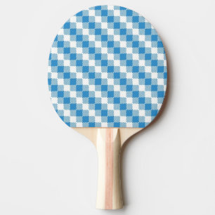 Blåvitt kvadrerar bakgrund pingisracket