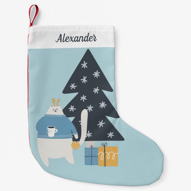 Blåvittrare, ornament, julgran liten julstrumpa (Framsidan)