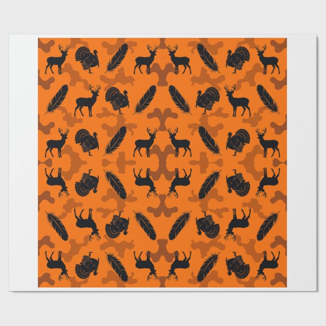 Blaze Orange Kamouflage Jaktpresentpapper Presentpapper (Platt)