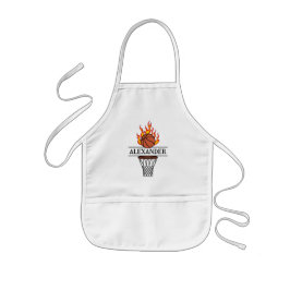 Blaze på! Personlig Fire Basketball Kids Apron Barnförkläde
