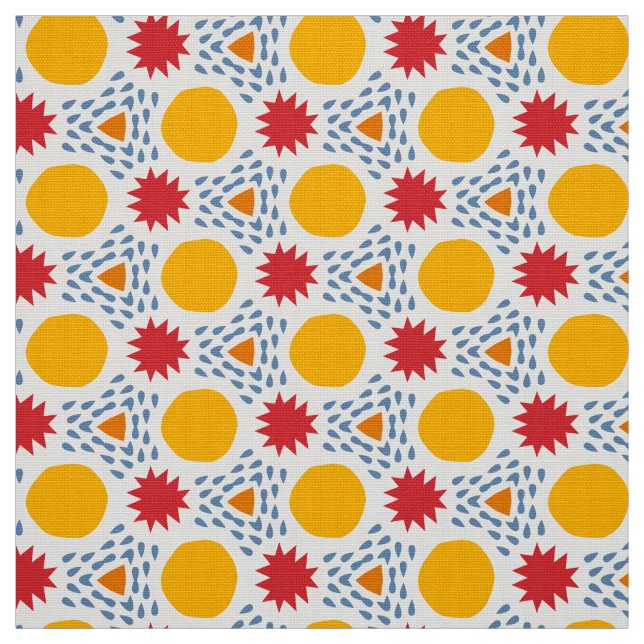 BLAZE - Roligt Modern primär Färgad Kid Geometric Tyg (Prov)