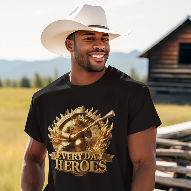 Blaze-Vapenskölden: Firefighters ikonemblem T Shirt (Skapare uppladdad)