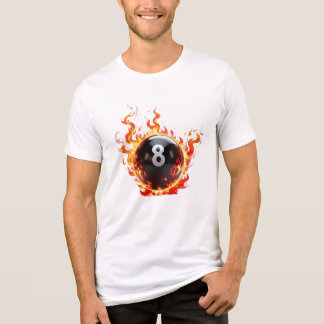Blazing 8 Boll - Fiery Bassäng Boll Illustration T Shirt