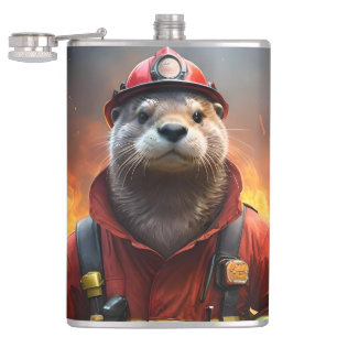 **"Blazing Bravery: Otter Firefighter"** Fickplunta