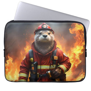 **"Blazing Bravery: Otter Firefighter"** Laptop Fodral