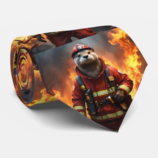 **"Blazing Bravery: Otter Firefighter"** Slips (Rullad)