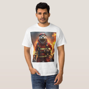 **"Blazing Bravery: Otter Firefighter"** T Shirt