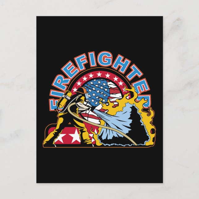 Blazing Firefighter Vykort (Framsida)