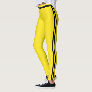 Blazing Gul Svarta Ränder Söt Kvinnlig Athleisure Leggings