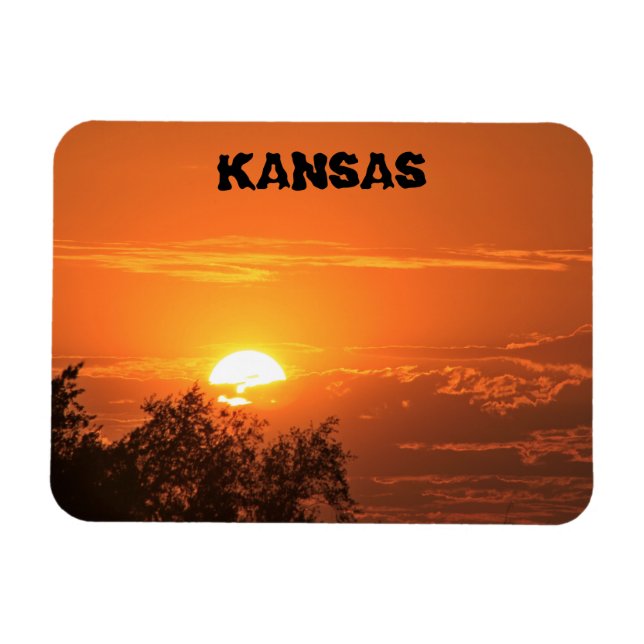 Blazing Orange Kansas Sunset Magnet (Horisontell)
