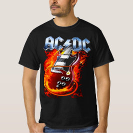 Blazing Rocker Guitar | AC/DC Inspired Biker T Shirt