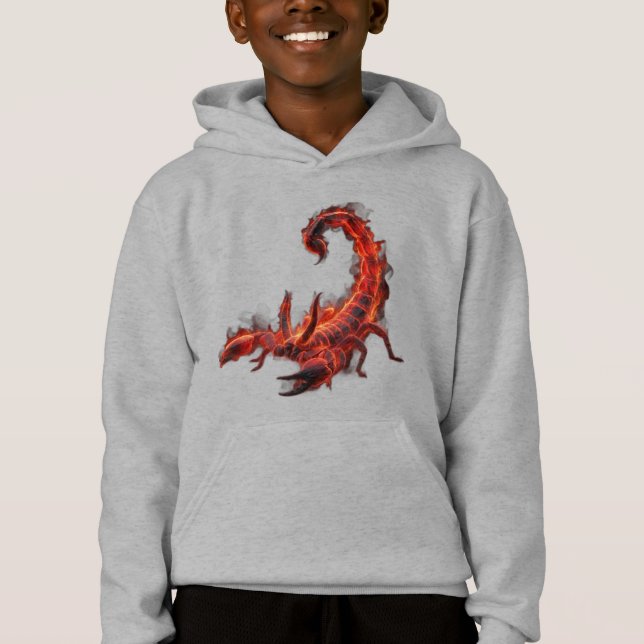 Blazing Scorpion Mythical Creature Fantasy Art T Shirt (Framsida)