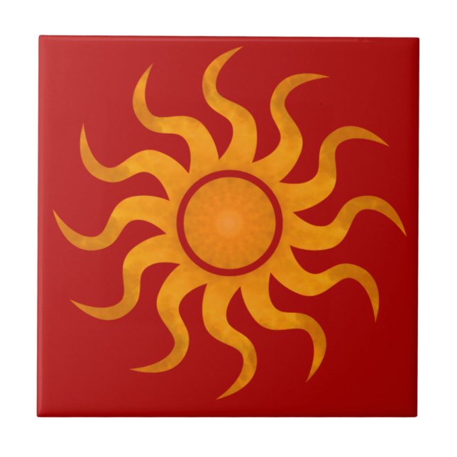 Blazing Sol Red Tile - Small Kakelplatta (Framsidan)