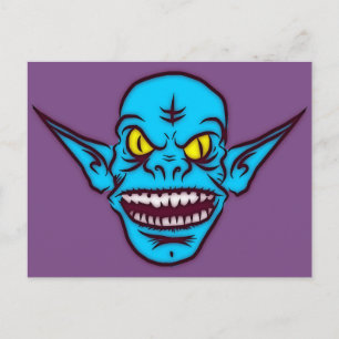 blåzombie troll demonvykort vykort