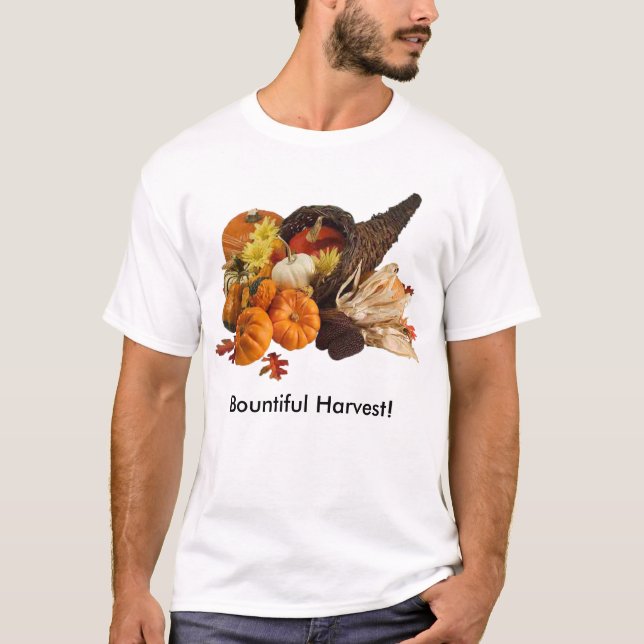 Blbefolkad, brutiful Harvest Colorful Cornucopia T Shirt (Framsida)