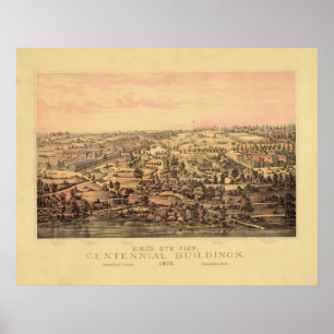 Bldgs 1876 för Philadelphia PA-hundraårsjubileum Poster