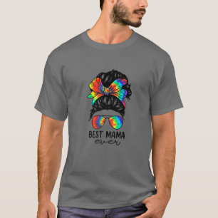 Bleach Best Mamma någonsin Tie Dye Messy Bun Hair  T Shirt