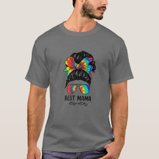 Bleach Best Mamma någonsin Tie Dye Messy Bun Hair T Shirt
