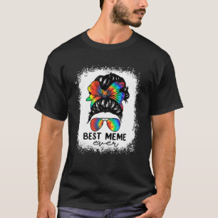 Bleach Best Meme Tie Dye Messy Bun Hair Mothe T Shirt