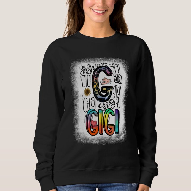 Bleach Gigi Typography Leopard Tie Dye Lycklig Mot T Shirt (Framsida)