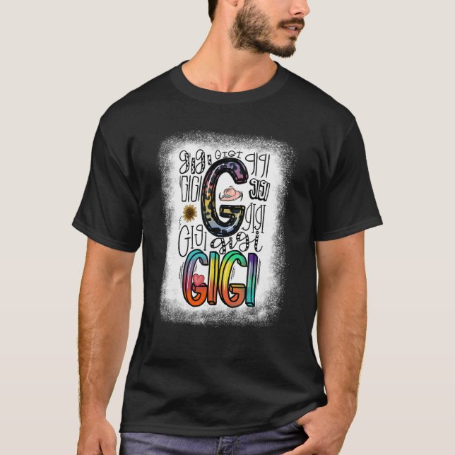 Bleach Gigi Typography Leopard Tie Dye Lycklig Mot T Shirt (Framsida)