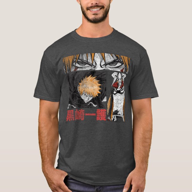 Bleach Graphic Ichigo Comic Book Style Anime T Shirt (Framsida)