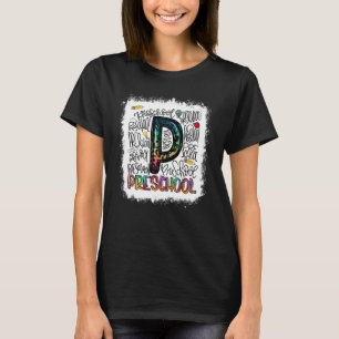 Bleach Leopard Tie Dye Preschool Typography Teache T Shirt