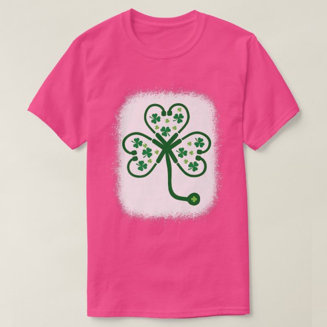 Bleach Shamrock Stethoscope Nurse St patricks day T Shirt (Design framsida)