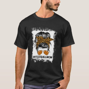 Bleached Ameircan Football Leopard Mamma Life Mess T Shirt