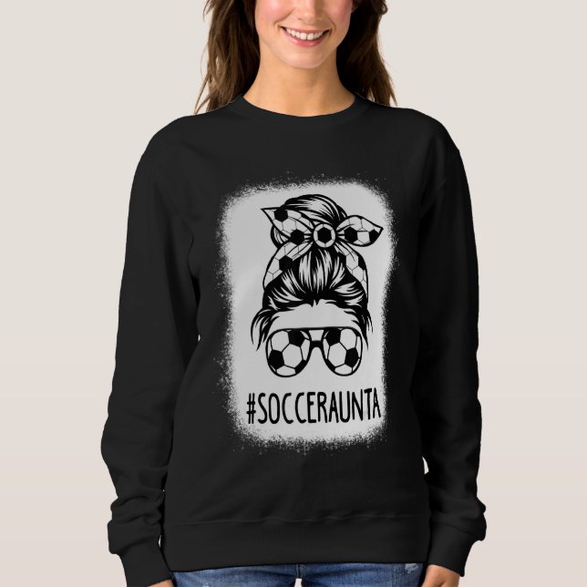 Bleached Aunta Life Soccer Auntie Mors dag  T Shirt (Framsida)