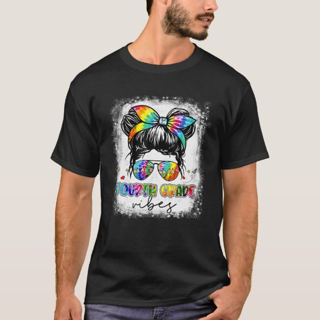 Bleached Back to school Fjärde Klass Vibes Messy B T Shirt (Framsida)