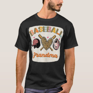 Bleached Baseball Grandma Leopard Kärlek Grandma M T Shirt