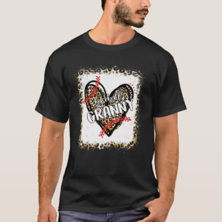 Bleached Baseball Granny Life Leopard Heart Mother T Shirt
