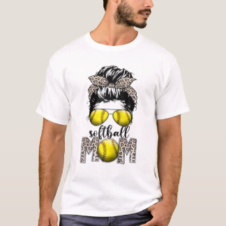 Bleached Baseball Mamma Messy Bun Player Mamma Mor T Shirt