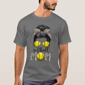 Bleached Baseball Mamma Messy Bun Player Mamma Mor T Shirt
