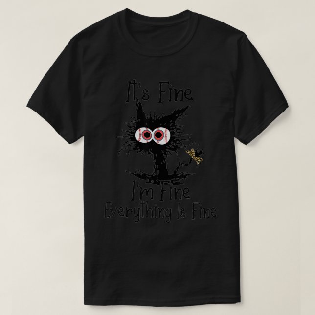 Bleached Baseball Mamma Messy Cat Softball Mamma M T Shirt (Design framsida)