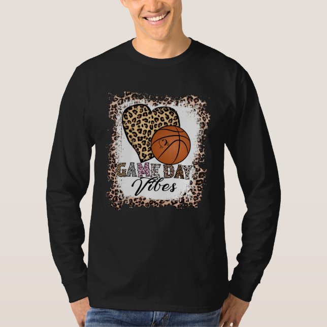 Bleached Basketball Game Day Vibes Basketball Mom  T Shirt (Framsida)