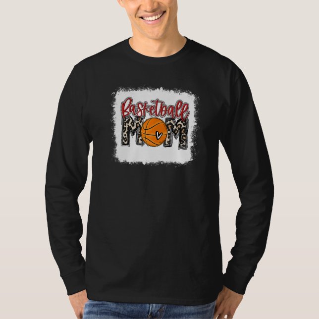 Bleached Basketball Mamma Leopard Boll Mamma Mor T Shirt (Framsida)