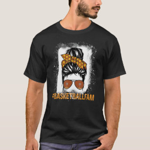 Bleached Basketball Mamma Life Goal Boll Messy Bun T Shirt