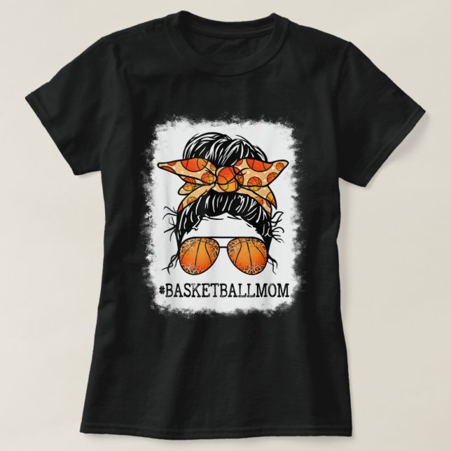 Bleached Basketball Mamma Messy Bun Player Mamma M T Shirt (Design framsida)