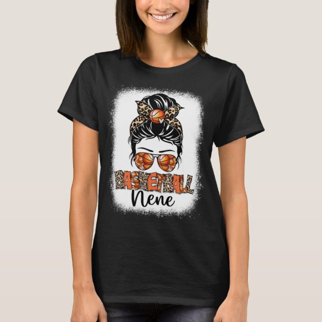 Bleached Basketball Nene Leopard Messy Bun Mor T Shirt (Framsida)