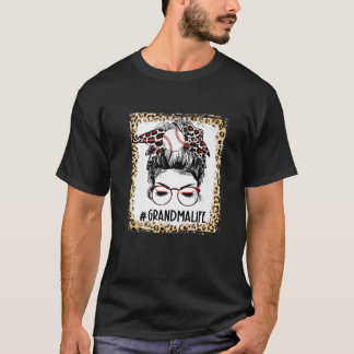 Bleached Boll Grandma Messy Bun Game Day Mammor D T Shirt