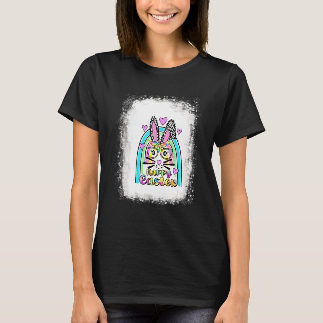 Bleached Bunny Ansikte Leopard Glass Headband Lyck T Shirt (Framsida)