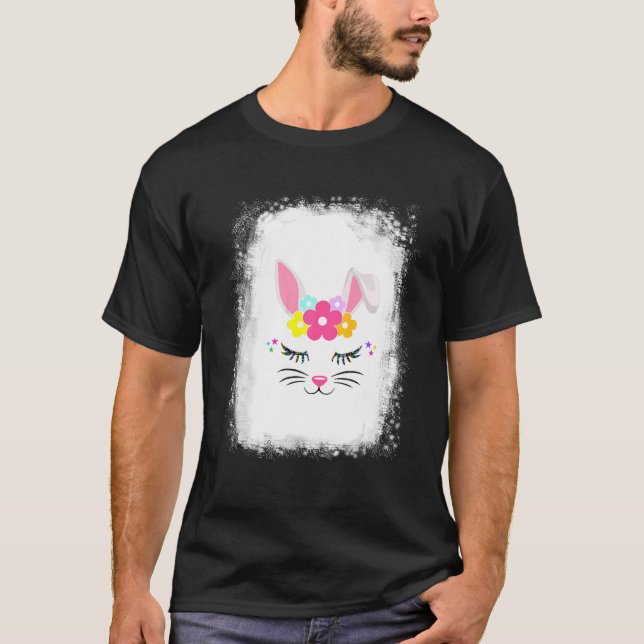 Bleached Bunny Ansikte Leopard Glass Headband Lyck T Shirt (Framsida)