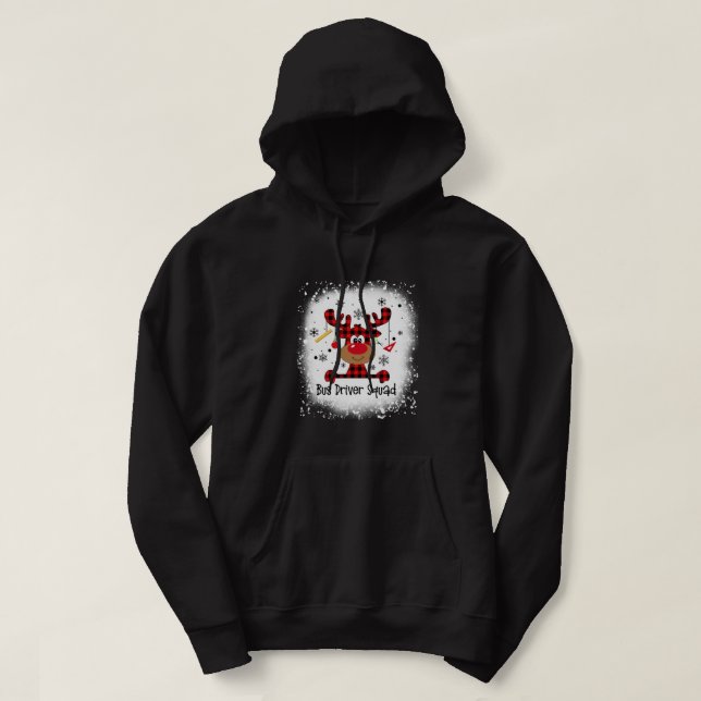 Bleached Buss Driver Squad Reindeer Funny jul Hoodie (Design framsida)