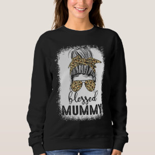 Bleached Christian Mamma Messy Bun Blsed Mummy län T Shirt