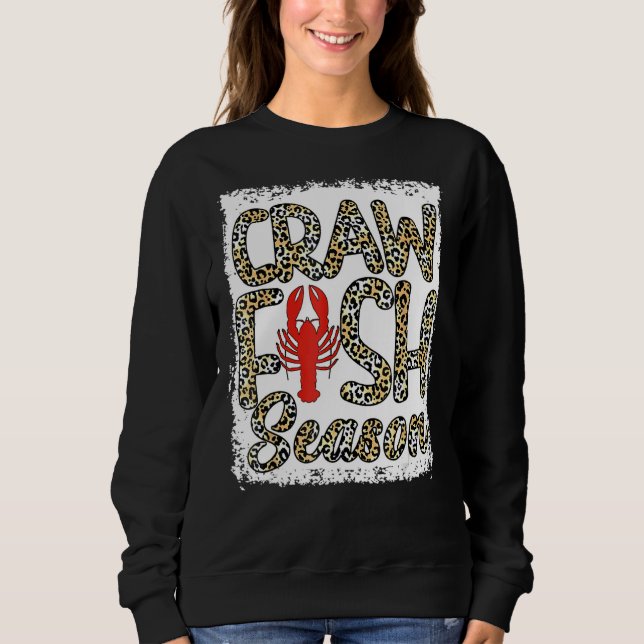 Bleached Craw Fish Season Leopard Kräftor Boil Lo T Shirt (Framsida)