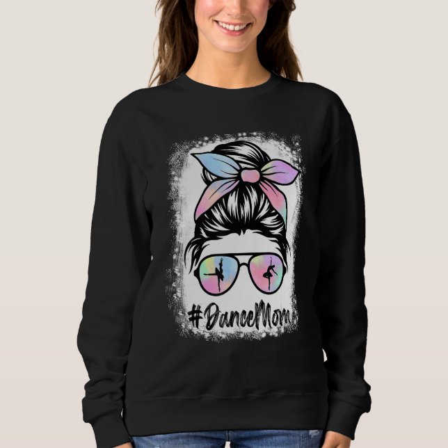 Bleached Dance Mom Messy Bun Leopard Dancer Mom Mo T Shirt (Framsida)