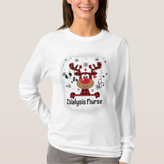 Bleached Dialysis Nurse Life Reindeer Christmas  T Shirt