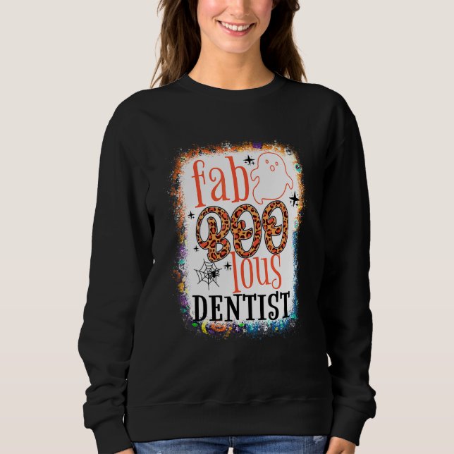 Bleached Faboolous Dentist Dental Squad Halloween T Shirt (Framsida)